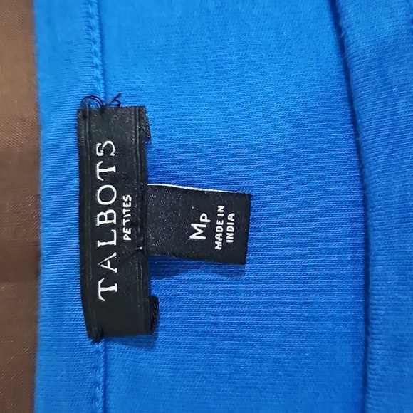 Talbot’s Short Sleeve Lace Trim Interlock Cotton Shift Dress Blue Size Petite M - Picture 4 of 8